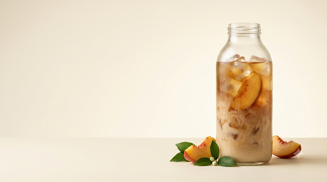 A peach tea drink, an illustrative concept for this product-development story